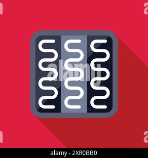 Icon representing an underfloor heating system, ensuring cozy temperatures Stock Vector