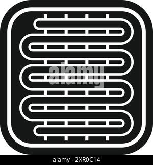 Glyph icon representing underfloor heating system, perfect for websites and apps related to home renovation Stock Vector