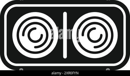 Double electric hob icon in simple style isolated on white background Stock Vector