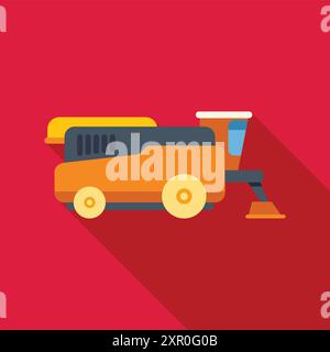 Combine harvester working in field, harvesting wheat grain, agriculture concept Stock Vector