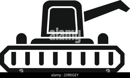 Black silhouette of a swamp buggy, a vehicle designed to travel through swamps, featuring large tires and a prominent front arm Stock Vector