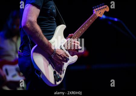 7th August 2024, San Vito al Tagliamento, Italy. Filippo Graziani performs last night in San Vito al Tagliamento ( Italy) Credit: Denis Ulliana/Alamy Live News Stock Photo