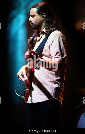 7th August 2024, San Vito al Tagliamento, Italy. Filippo Graziani performs last night in San Vito al Tagliamento ( Italy) Credit: Denis Ulliana/Alamy Live News Stock Photo