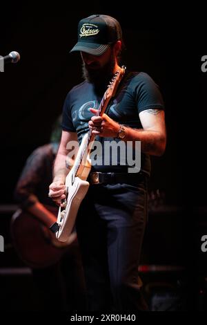 7th August 2024, San Vito al Tagliamento, Italy. Filippo Graziani performs last night in San Vito al Tagliamento ( Italy) Credit: Denis Ulliana/Alamy Live News Stock Photo