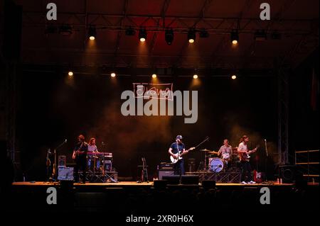 7th August 2024, San Vito al Tagliamento, Italy. Filippo Graziani performs last night in San Vito al Tagliamento ( Italy) Credit: Denis Ulliana/Alamy Live News Stock Photo