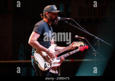 7th August 2024, San Vito al Tagliamento, Italy. Filippo Graziani performs last night in San Vito al Tagliamento ( Italy) Credit: Denis Ulliana/Alamy Live News Stock Photo