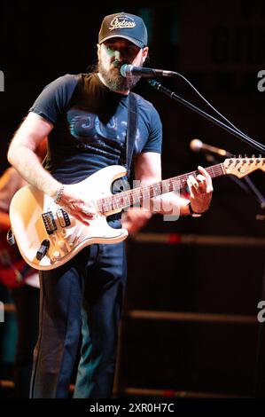 7th August 2024, San Vito al Tagliamento, Italy. Filippo Graziani performs last night in San Vito al Tagliamento ( Italy) Credit: Denis Ulliana/Alamy Live News Stock Photo