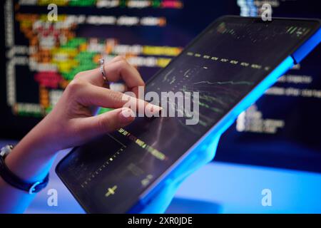 Analyzing Stock Market Data Using Modern Technology Stock Photo