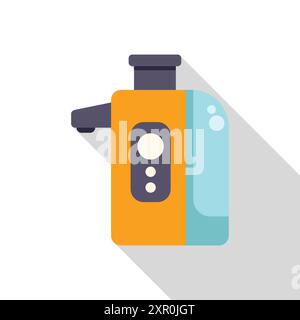 Modern electric juicer extracting juice from fruits and vegetables, healthy lifestyle Stock Vector