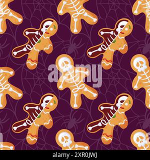 This delightful pattern features colorful gingerbread cookies and is perfect for creating festive holiday designs Stock Vector