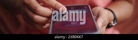 Using Smartphone for Quick Charging Feature Setup Stock Photo