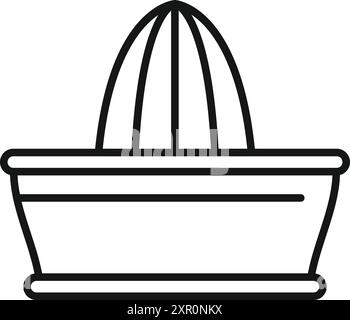 Citrus juicer squeezing pressing making juice kitchenware icon outline vector illustration Stock Vector