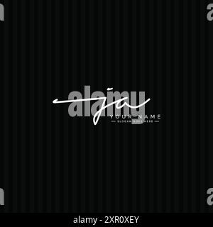 Initial Signature Logo for Letter JA - Vector Logo Template in Handwritten Signature Style Stock Vector