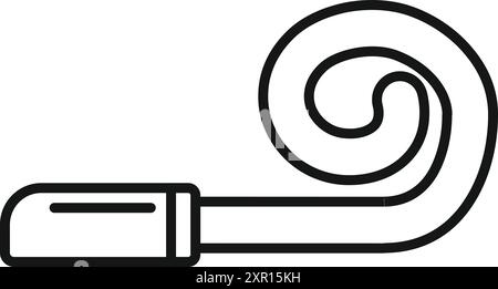 Rolled up party blower making noise for birthday celebration Stock Vector