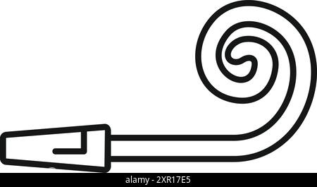 Simple line art icon of a party blower, perfect for representing celebrations and festive occasions Stock Vector