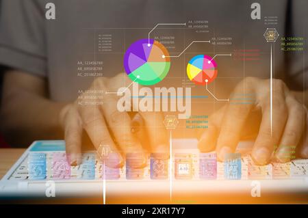 Concepts of using AI systems in analysis and processing, statistics collection, and sampling. Work precisely Stock Photo