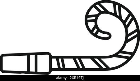 Simple line drawing of a party blower, perfect for representing celebrations and festive occasions Stock Vector