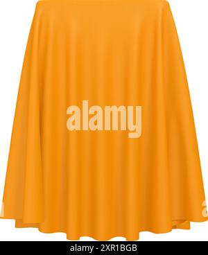 Orange fabric covering a cube or rectangular shape Stock Vector