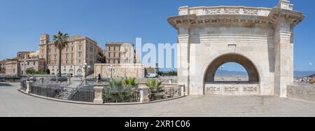 Panoramic View from Bastion Saint Remy Cagliari Stock Photo