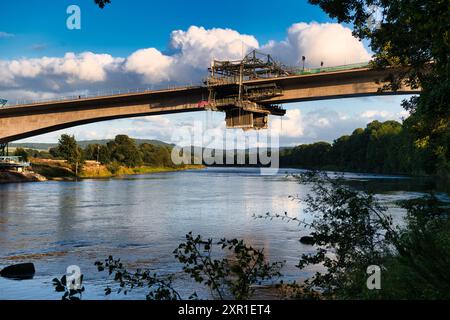 The final stages of the construction of Destiny Bridge, Perth, Scotland ...