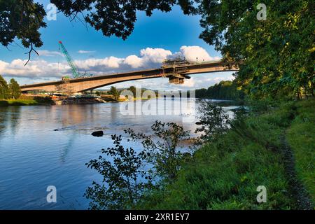 The final stages of the construction of Destiny Bridge, Perth, Scotland ...