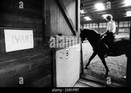 Horse in a riding school., 00-00-1990, Whizgle Dutch News: Historic Images Tailored for the Future. Explore The Netherlands past with modern perspectives through Dutch agency imagery. Bridging yesterday's events with tomorrow's insights. Embark on a timeless journey with stories that shape our future. Stock Photo