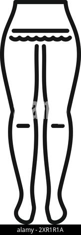 Line icon of a person wearing compression socks for better blood ...