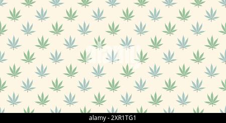 Seamless marijuana background with geometric leaves pattern Stock Vector