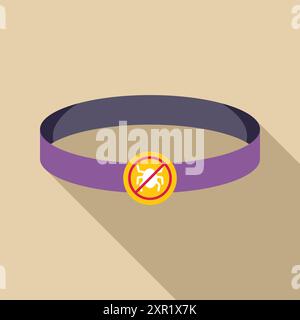 Anti tick collar is protecting pet from parasites during walks in nature Stock Vector