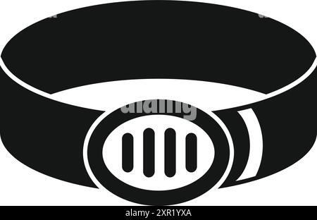 Black silhouette of a headlamp for working in a coal mine, an indispensable tool for illuminating dark environments Stock Vector