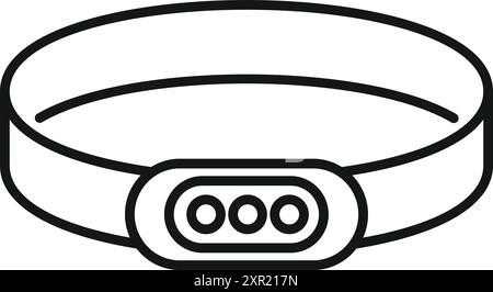 Headlamp flashlight is helping with navigating in the dark while keeping your hands free Stock Vector