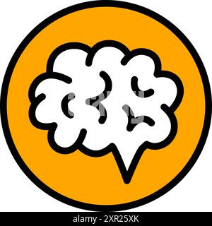 Brain color icon suitable for info graphics, websites and print media and interfaces. Vector sign isolated on white background. Stock Vector