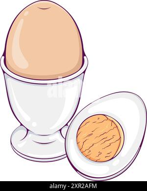 Egg on a stand color Stock Vector
