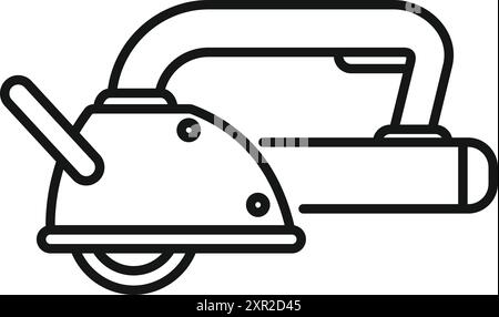 Angle grinder cutting machine with a handle using for cutting metal line icon for web design isolated on white background Stock Vector