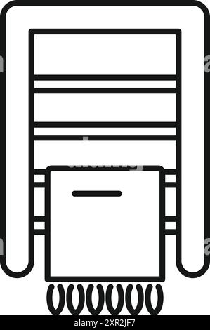Line art icon of a server room cooling system keeping data safe Stock Vector