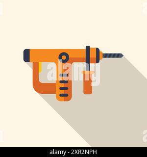 Rotary hammer drill for making holes in concrete and stone Stock Vector