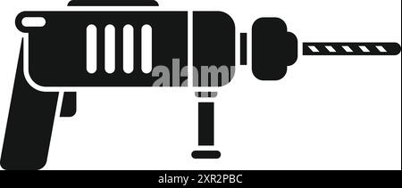 Rotary hammer drill for construction and demolition, ideal for a building company logo Stock Vector