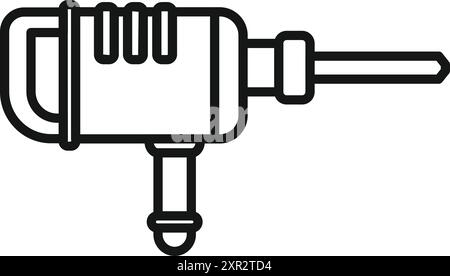 Powerful jackhammer for demolition work, ideal for construction and building sites Stock Vector