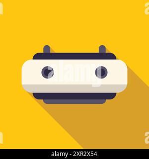 Modern monorail train is going to its destination point on yellow background, transportation icon concept Stock Vector