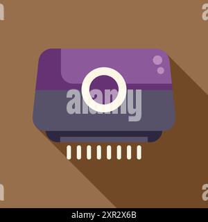 Air conditioner blowing cold air, icon in flat style with long shadow Stock Vector