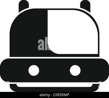 Moon rover driving on the surface of a planet icon, simple black style Stock Vector