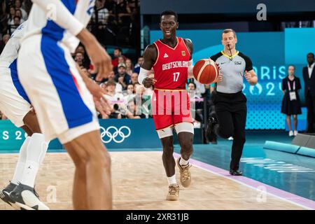 Dennis Schroder ( 17 - Germany), Basketball, Men&#39;s Semifinal during the Olympic Games Paris 2024 on 8 August 2024 at Bercy Arena in Paris, France Stock Photo