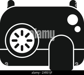 Black silhouette of a robotic vacuum cleaner with a charging station, embodying efficiency and innovation in household chores Stock Vector