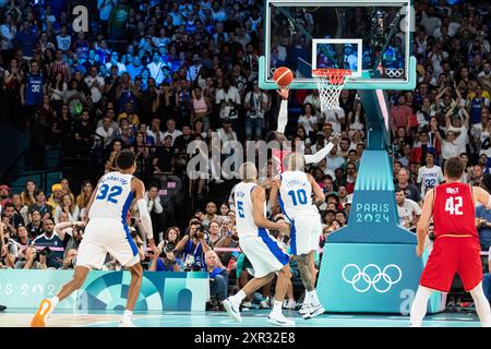 Dennis Schroder ( 17 - Germany), Basketball, Men&#39;s Semifinal during the Olympic Games Paris 2024 on 8 August 2024 at Bercy Arena in Paris, France Stock Photo