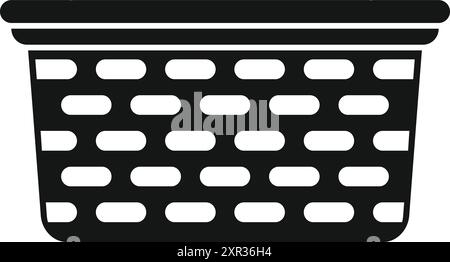 This is an empty laundry basket standing up, waiting to be filled with dirty clothes Stock Vector