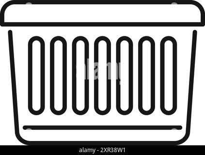 Simple line icon of an empty laundry basket, ready to be filled Stock Vector
