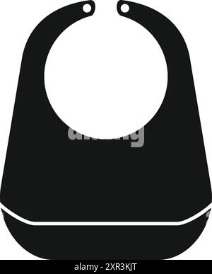 Black silhouette of a baby bib, a must have for protecting clothes during mealtime Stock Vector