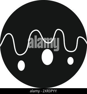 Black and white donut with sprinkles silhouette Stock Vector Image ...