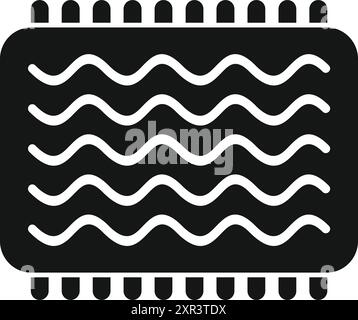 Black icon of a cpu with waves representing a powerful microchip for a motherboard Stock Vector