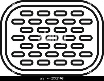 Rectangular waffle iron is ready to make a delicious breakfast Stock Vector